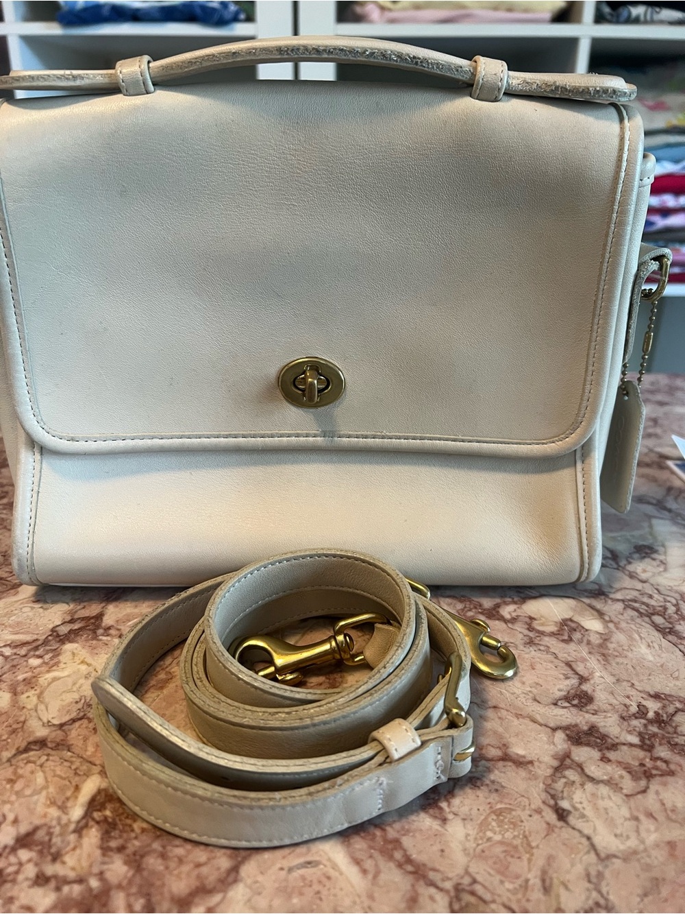 Coach Bone Leather Court Crossbody with Turn-Lock Hardware - Picture 2 of 10